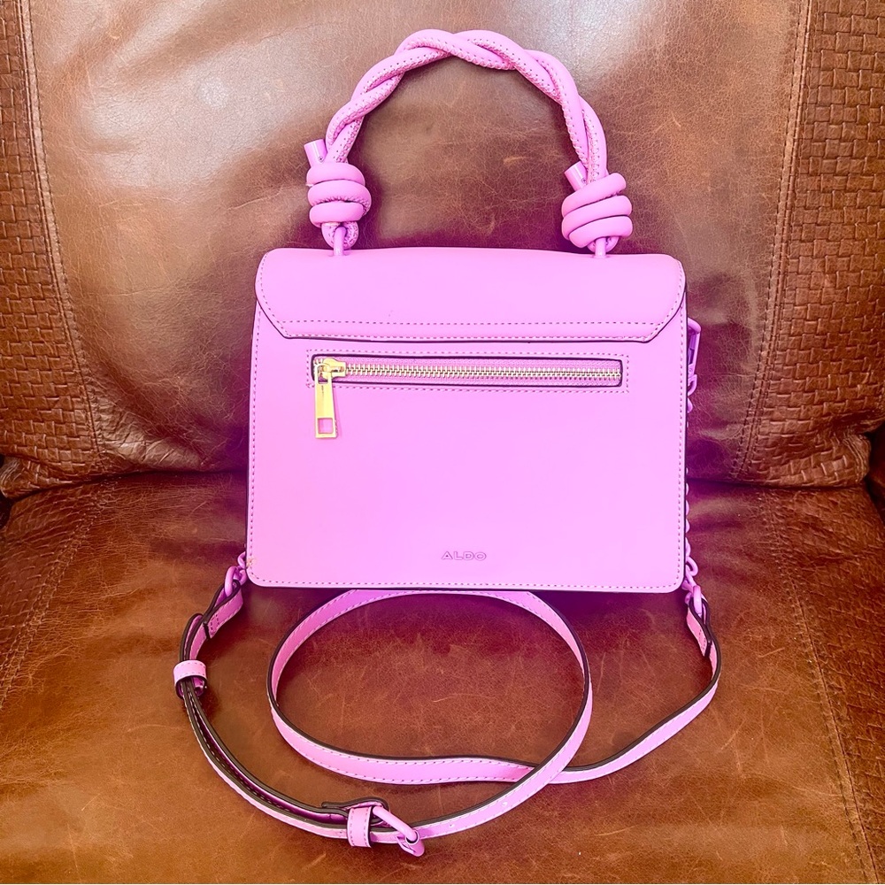 Convertible Satchel Crossbody Purse Bag In Lavender Color - Picture 9 of 9
